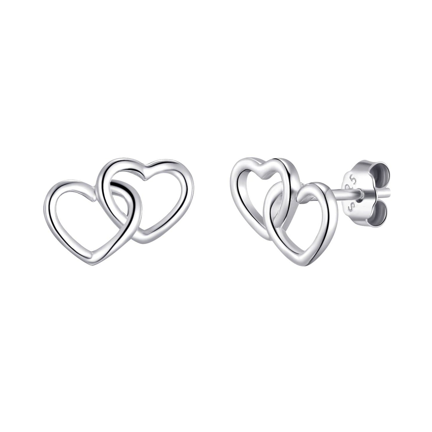 Sterling Silver I Couldn't Say I Do Without You Bridal Heart Link Earrings