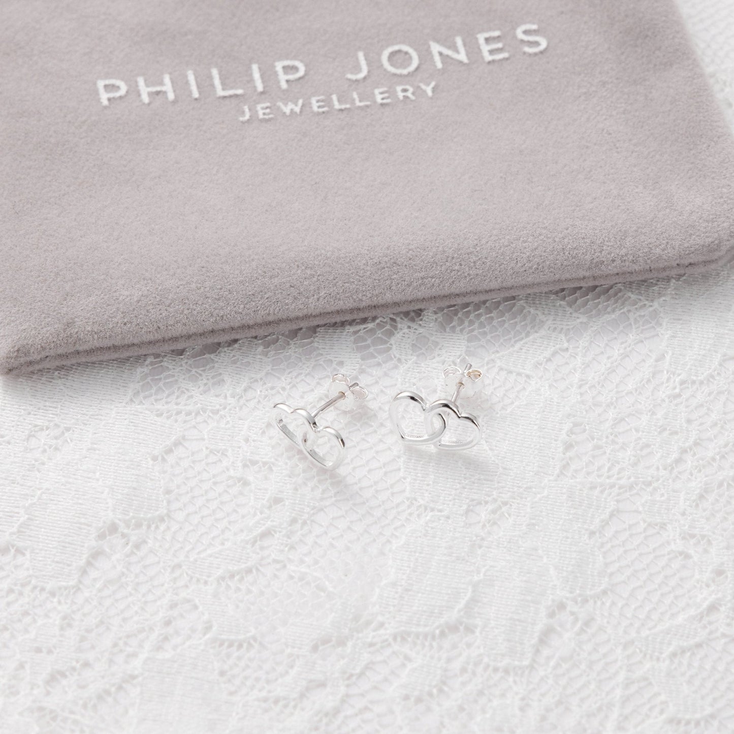 Sterling Silver I Couldn't Say I Do Without You Bridal Heart Link Earrings