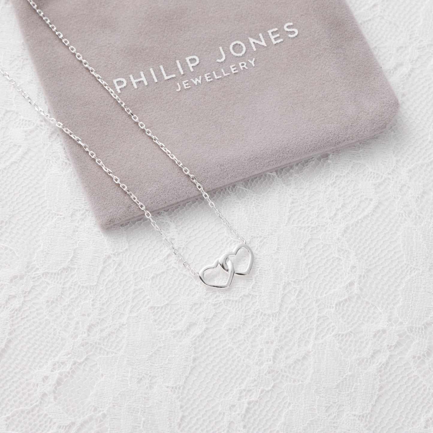 Sterling Silver I Couldn't Say I Do Without You Bridal Heart Link Necklace