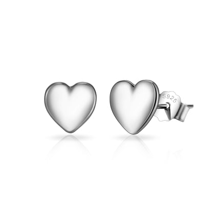 Sterling Silver I Couldn't Say I Do Without You Bridal Heart Stud Earrings