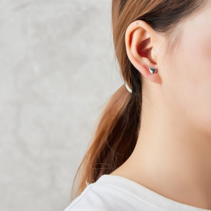 Sterling Silver I Couldn't Say I Do Without You Bridal Heart Stud Earrings