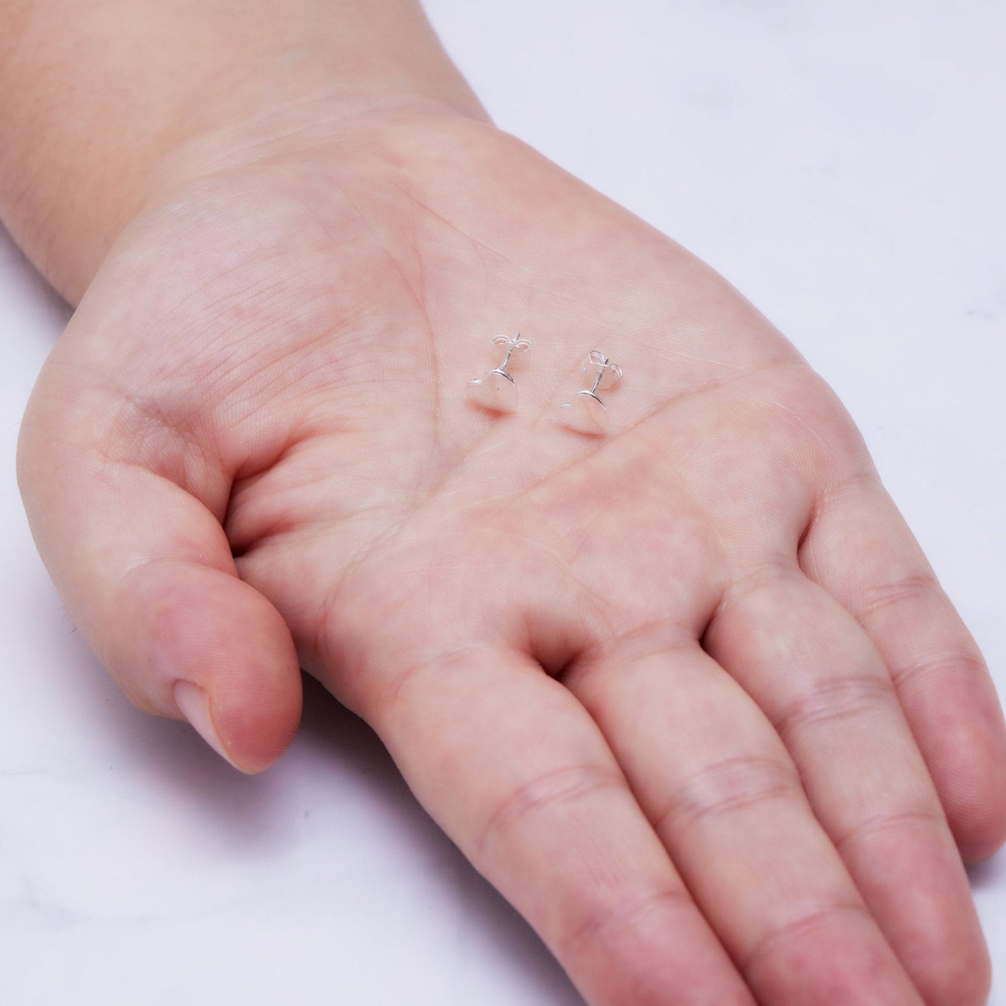 Sterling Silver Rounded Heart Earrings