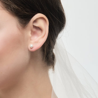 Sterling Silver I Couldn't Say I Do Without You Bridal Pearl Earrings