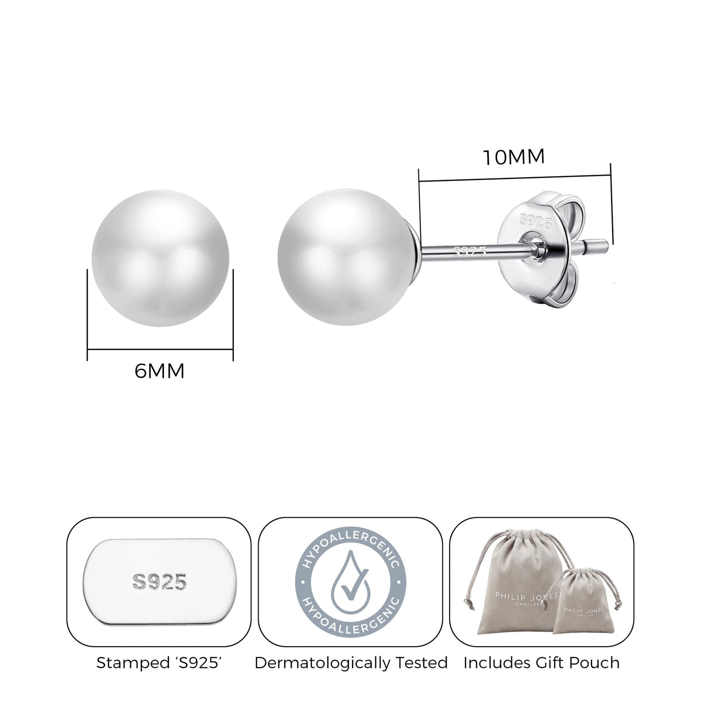 Sterling Silver I Couldn't Say I Do Without You Bridal Pearl Earrings