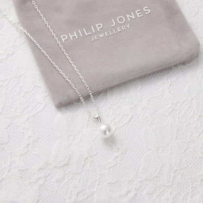 Sterling Silver I Couldn't Say I Do Without You Bridal Pearl Necklace