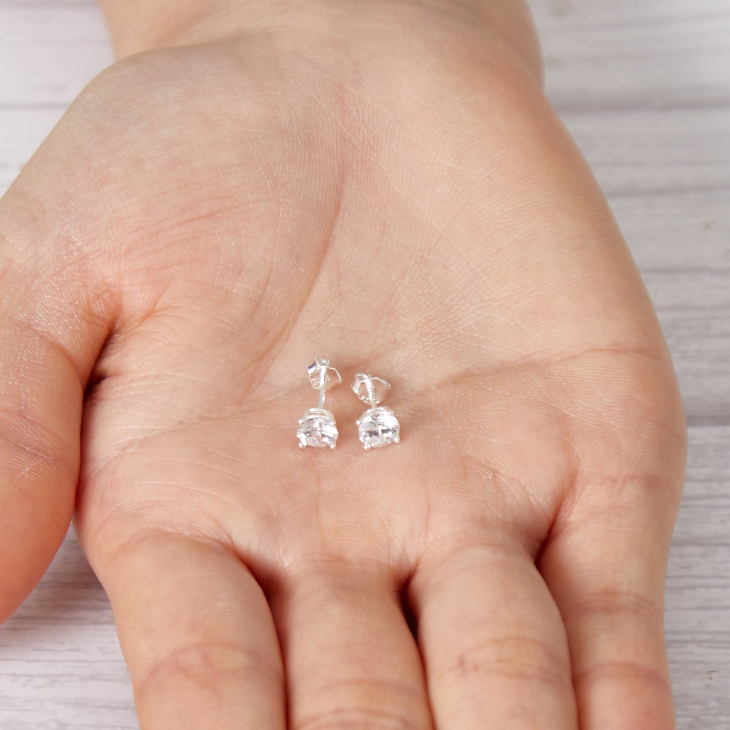 Sterling Silver I Couldn't Say I Do Without You Bridal Solitaire Crystal Earrings