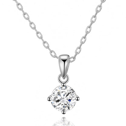 Sterling Silver I Couldn't Say I Do Without You Bridal Solitaire Crystal Necklace