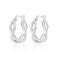 Sterling Silver Infinity Crystal Hoop Earrings Created with Zircondia® Crystals