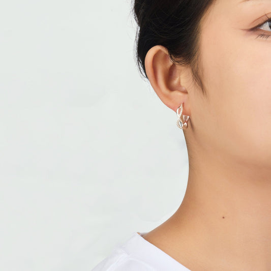 Sterling Silver Infinity Crystal Hoop Earrings Created with Zircondia® Crystals