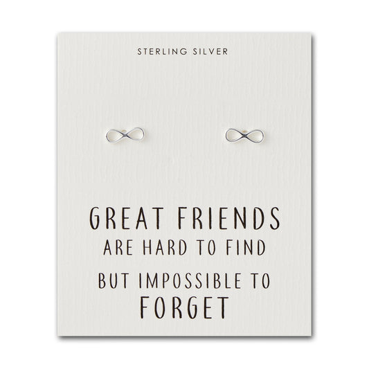 Sterling Silver Infinity Friendship Quote Earrings