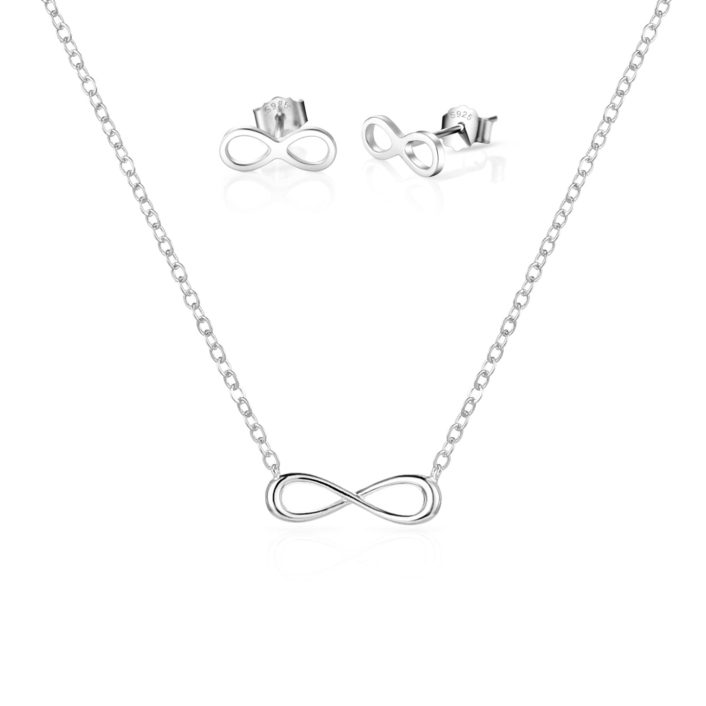 Sterling Silver Infinity Friendship Quote Set