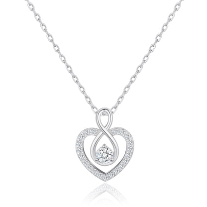 Sterling Silver Infinity Heart Necklace Created with Zircondia® Crystals