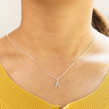 Sterling Silver Initial A Necklace