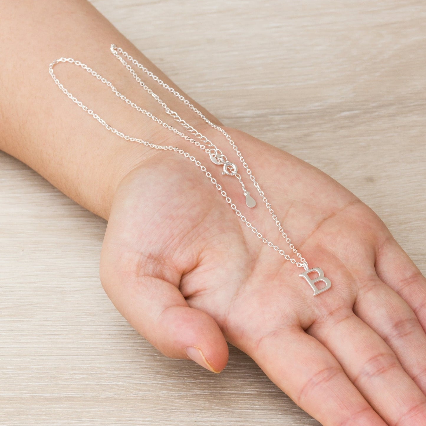 Sterling Silver Initial B Necklace