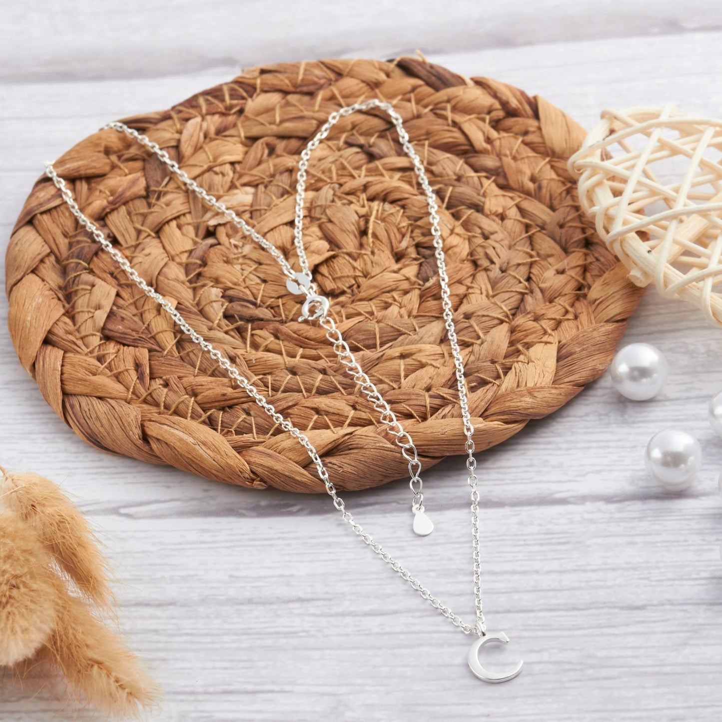 Sterling Silver Initial C Necklace