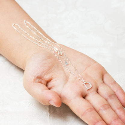 Sterling Silver Initial D Necklace