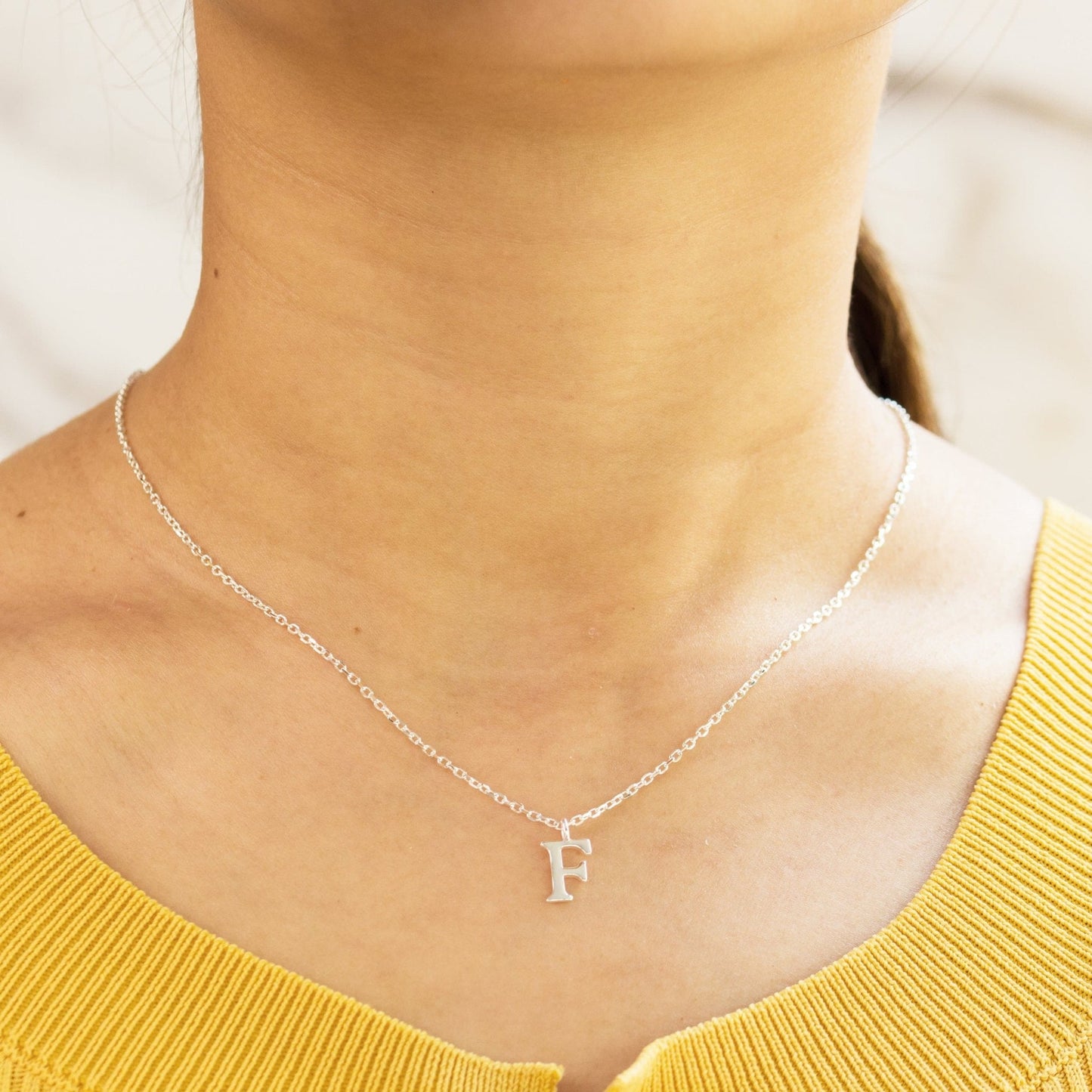Sterling Silver Initial F Necklace