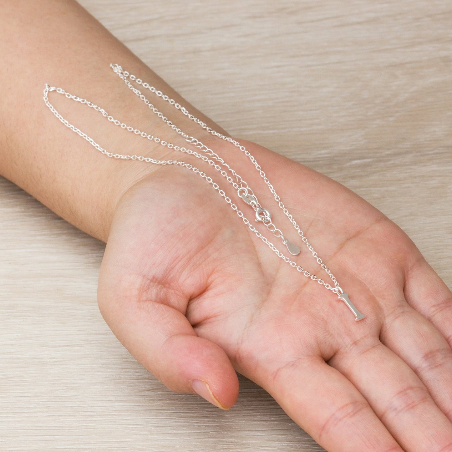 Sterling Silver Initial I Necklace