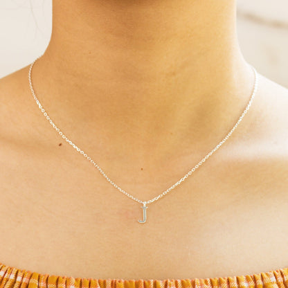 Sterling Silver Initial J Necklace
