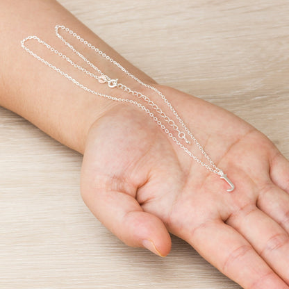 Sterling Silver Initial J Necklace