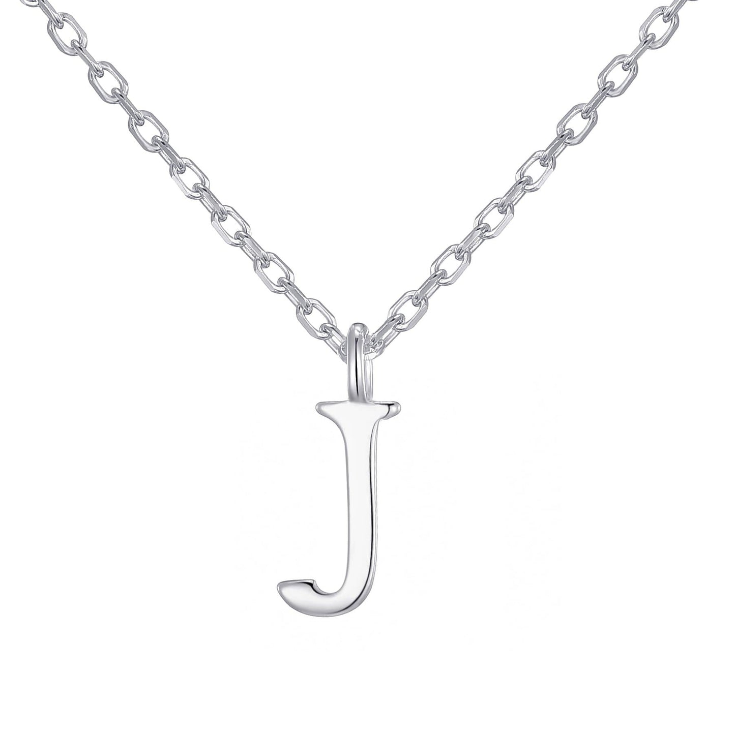 Sterling Silver Initial J Necklace