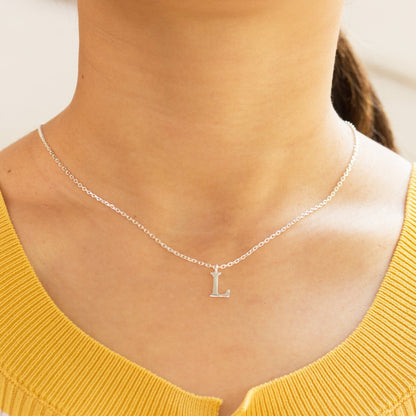 Sterling Silver Initial L Necklace