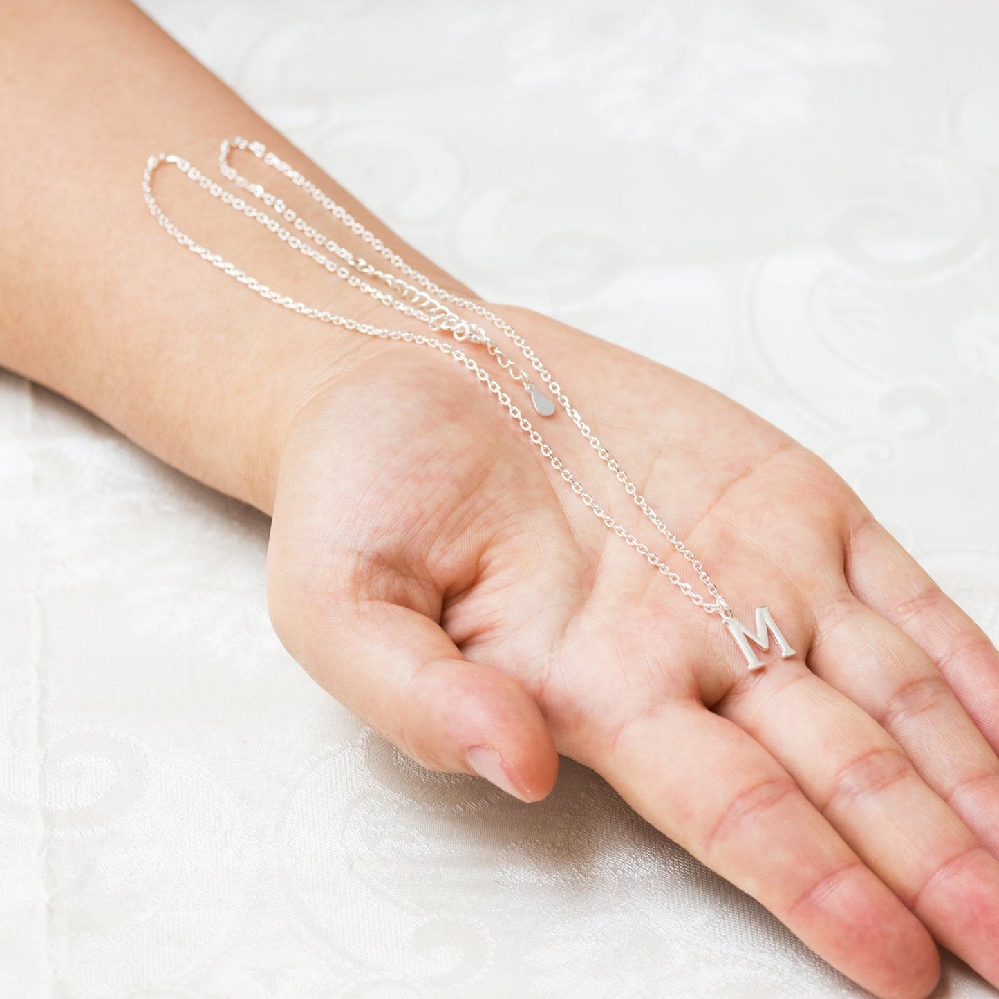 Sterling Silver Initial M Necklace