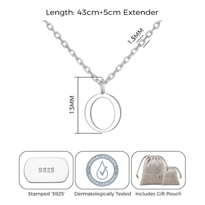 Sterling Silver Initial O Necklace