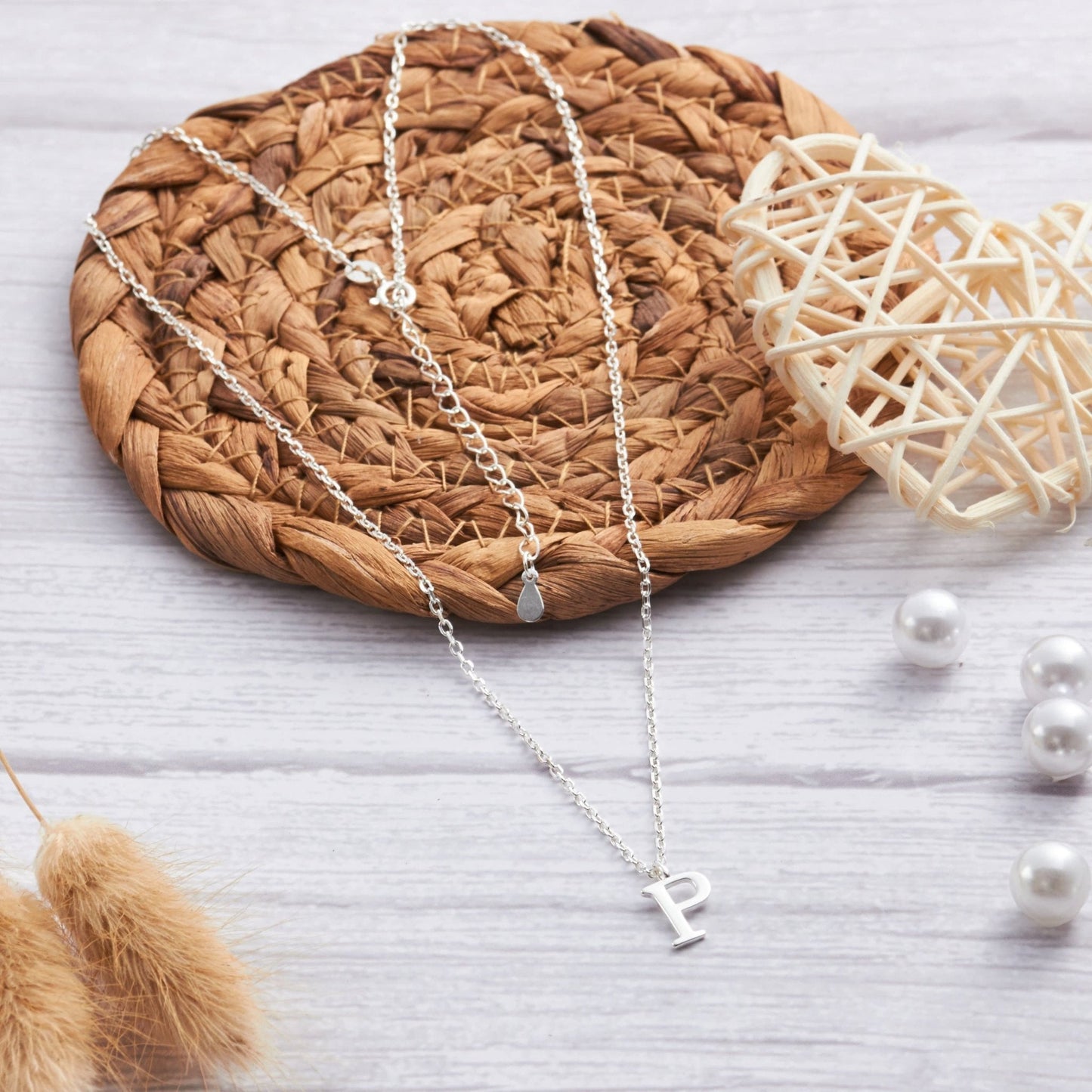 Sterling Silver Initial P Necklace