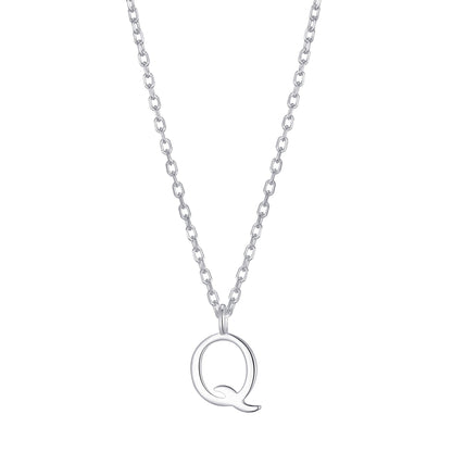 Sterling Silver Initial Q Necklace