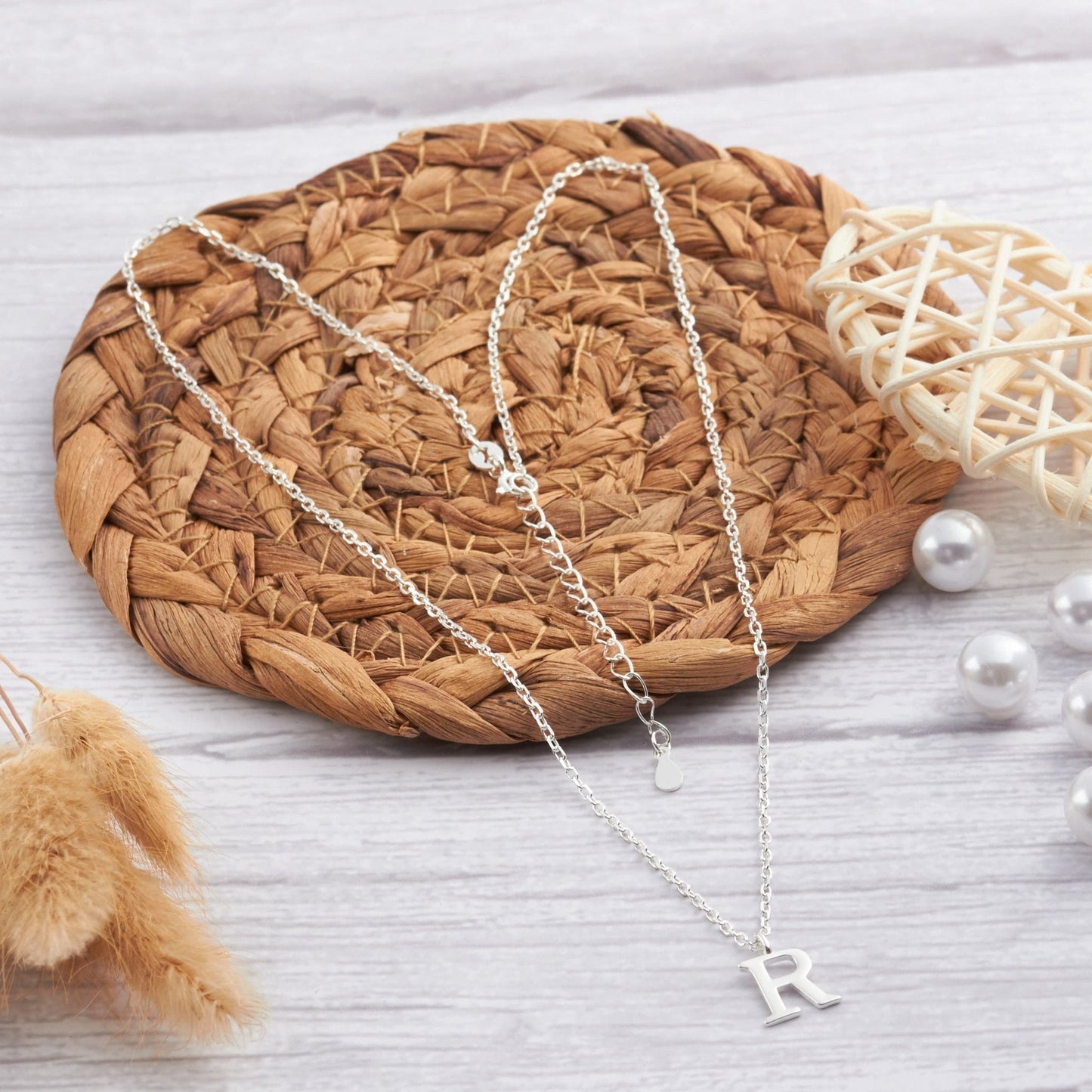 Sterling Silver Initial R Necklace