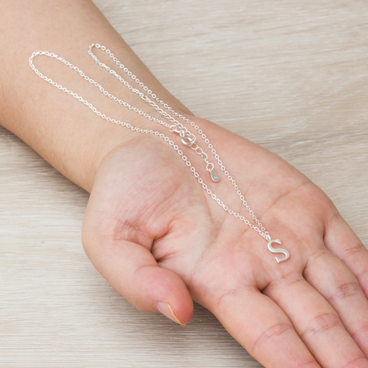 Sterling Silver Initial S Necklace