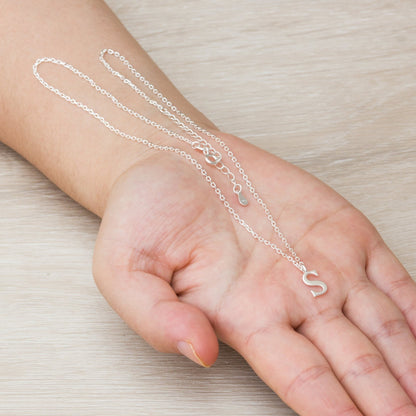 Sterling Silver Initial S Necklace