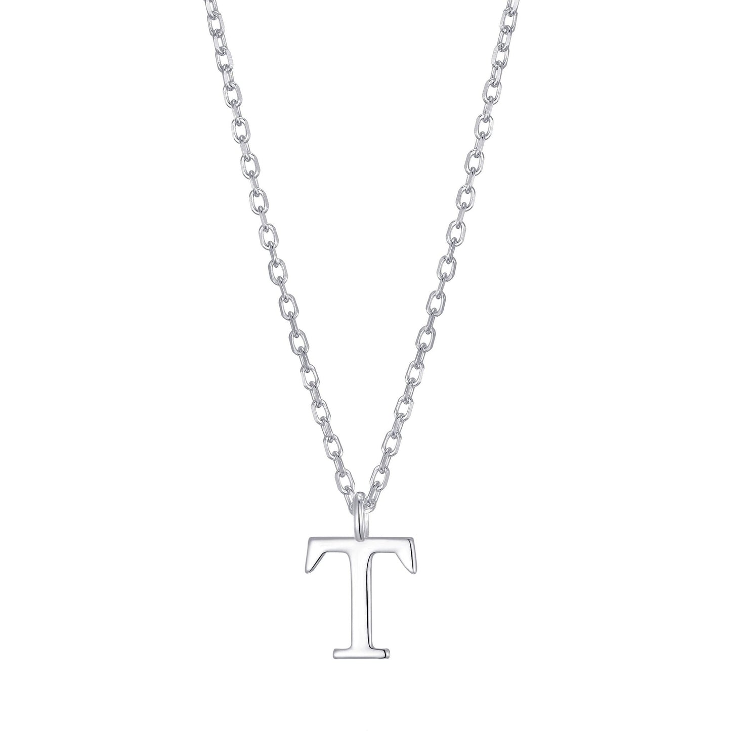 Sterling Silver Initial T Necklace