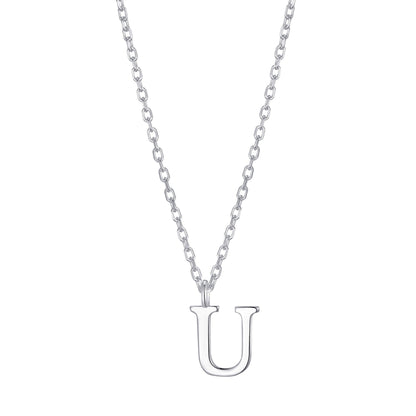 Sterling Silver Initial U Necklace