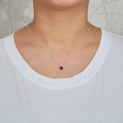 Sterling Silver June (Alexandrite) Birthstone Necklace Created with Zircondia® Crystals