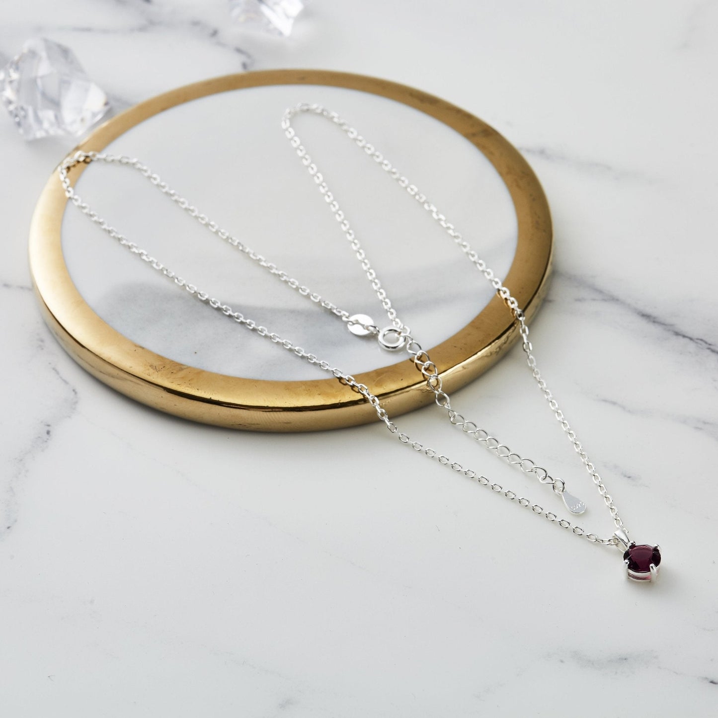 Sterling Silver June (Alexandrite) Birthstone Necklace Created with Zircondia® Crystals