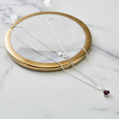 Sterling Silver June (Alexandrite) Birthstone Necklace Created with Zircondia® Crystals