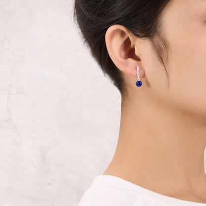 Sterling Silver Lapis Gemstone Drop Earrings with Quote Card