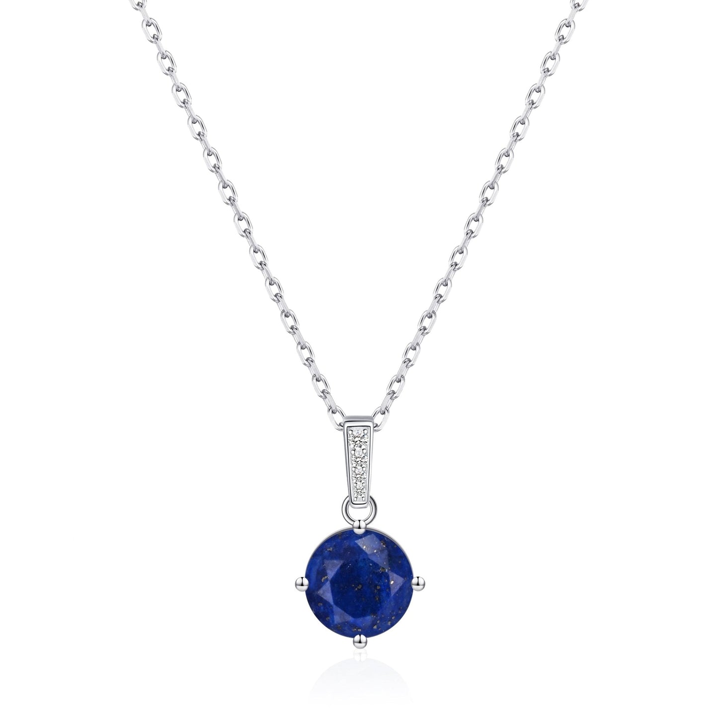 Sterling Silver Lapis Gemstone Necklace with Quote Card