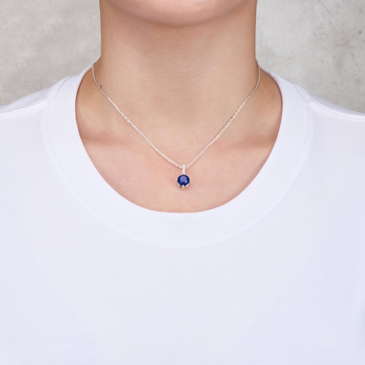 Sterling Silver Lapis Gemstone Necklace