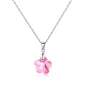 Sterling Silver Light Rose Flower Necklace Created with Zircondia® Crystals