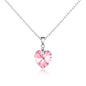 Sterling Silver Light Rose Heart Necklace Created with Zircondia® Crystals