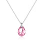 Sterling Silver Light Rose Necklace Created with Zircondia® Crystals