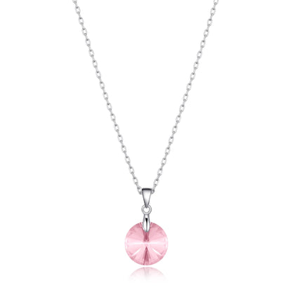 Sterling Silver Light Rose Necklace Created with Zircondia® Crystals
