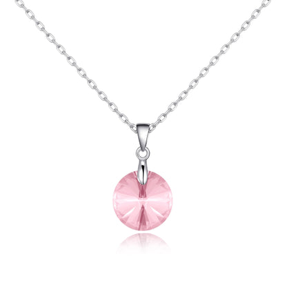 Sterling Silver Light Rose Necklace Created with Zircondia® Crystals