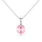 Sterling Silver Light Rose Necklace Created with Zircondia® Crystals