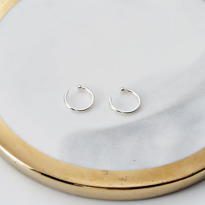 Sterling Silver Micro Thread Hoop Earrings