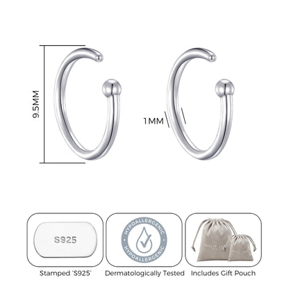 Sterling Silver Micro Thread Hoop Earrings