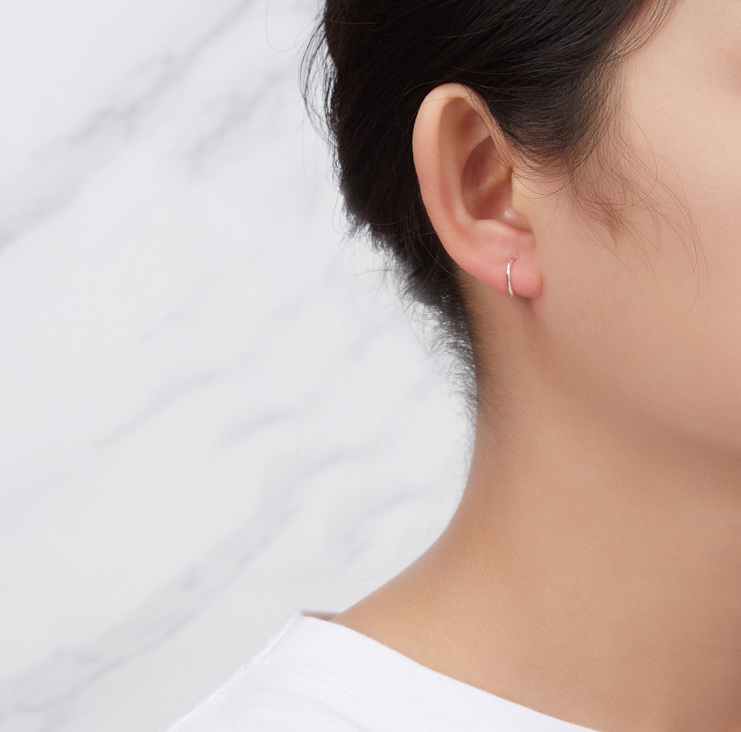 Sterling Silver Micro Thread Hoop Earrings